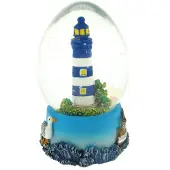 Massamarkt Schudbal ovaal vuurtoren blauw 7cm