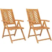 vidaXL Tuinstoelen 2 st verstelbaar massief acaciahout