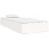 vidaXL Bedframe massief hout wit 75x190 cm