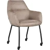 Label51 - Eetkamerstoel Lenny - Taupe - 64x56x84cm - Set van 2