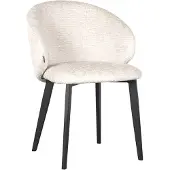 Label51 Eetkamerstoel Logan - Creme - Chenille - Zwart Metalen Frame