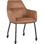 Label51 Eetkamerstoel lenny cognac micro suede set van 2