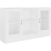 vidaXL Vitrinekast 120x30,5x70 cm bewerkt hout wit