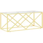 vidaXL Salontafel 110x45x45 cm roestvrij staal en glas