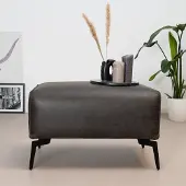 Livin24 Industriële hocker Vegas eco-leer antraciet