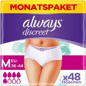 Always Discreet Broekjes Voor Urineverlies Dames, M, x48 Broekjes