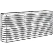 vidaXL Plantenbak 152x40x68 cm gegalvaniseerd staal zilverkleurig