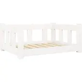 vidaXL Hondenmand 65,5x50,5x28 cm massief grenenhout wit