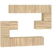 vidaXL Tv-wandmeubel bewerkt hout sonoma eikenkleurig