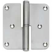 Intersteel Paumelle DIN links aferond 3,5" (89x89x2,5 mm) - RVS