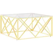vidaXL Salontafel 80x80x40 cm roestvrij staal en glas