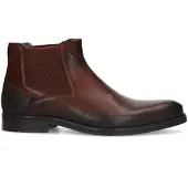 Manfield Donkerbruine leren chelsea boots | Maat 46