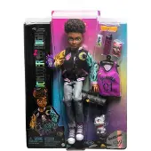 Monster High Clawd Wolf Poppen met Huisdier Gargoyle Bulldog, Casketball Jersey & Accessoires - Speelgoed voor Kinderen