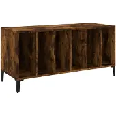 vidaXL Platenkast 100x38x48 cm bewerkt hout gerookt eikenkleurig