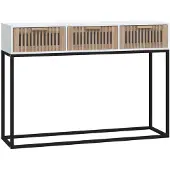 vidaXL Wandtafel 105x30x75 cm bewerkt hout en ijzer wit