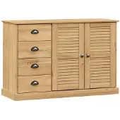 vidaXL Dressoir met lades VIGO 113x40x75 cm massief grenenhout