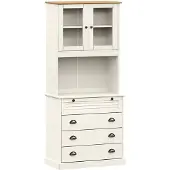 vidaXL Hoge kast VIGO 80x40x176 cm massief grenenhout wit