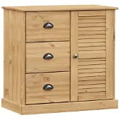 vidaXL Dressoir met lades VIGO 78x40x75 cm massief grenenhout