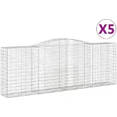 vidaXL Schanskorven 5 st gewelfd 400x50x140/160 cm ijzer