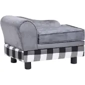 vidaXL Hondenbank 57x34x36 cm pluche grijs