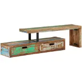 vidaXL Tv-meubel (118-200) x 30 x 40 cm massief hout gerecycled