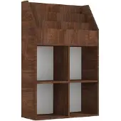vidaXL Kindertijdschriftenrek 71x30x114 cm bewerkt hout bruineiken