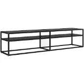 vidaXL Tv-meubel 180x40x40,5 cm gehard glas zwart