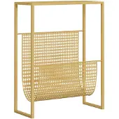 vidaXL Tijdschriftenrek 35x15x45 cm staal goudkleurig