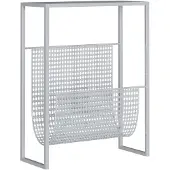 vidaXL Tijdschriftenrek 35x15x45 cm staal zilverkleurig