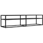 vidaXL Tv-meubel 160x40x40,5 gehard glas zwart