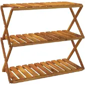 vidaXL Schappenkast inklapbaar 3-laags 70x31x63 cm acaciahout bruin