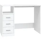 vidaXL Bureau met laden, wit, 102x50x76 cm, houtvezel