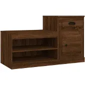 vidaXL Schoenenkast 100x42x60 cm bewerkt hout bruin eikenkleur