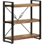 vidaXL Boekenkast 3-laags 77x30x80 cm massief recycled hout en ijzer