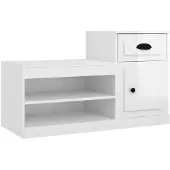 vidaXL Schoenenkast 100x42x60 cm bewerkt hout hoogglans wit