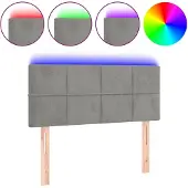 vidaXL Hoofdbord LED 90x5x78/88 cm fluweel lichtgrijs