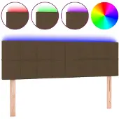 vidaXL Hoofdbord LED 144x5x78/88 cm stof donkerbruin