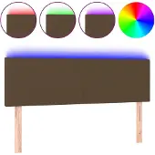 vidaXL Hoofdbord LED 144x5x78/88 cm stof donkerbruin