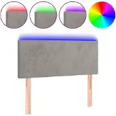vidaXL Hoofdbord LED 90x5x78/88 cm fluweel lichtgrijs