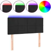 vidaXL Hoofdbord LED 100x5x78/88 cm fluweel zwart