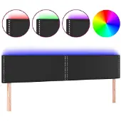 vidaXL Hoofdbord LED 180x5x78/88 cm kunstleer zwart