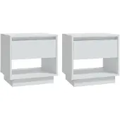 vidaXL Nachtkastjes 2 st 45x34x44 cm bewerkt hout wit