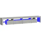 vidaXL Tv-meubel met LED-verlichting 260x36,5x40 cm betongrijs