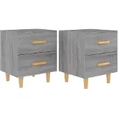 vidaXL Nachtkastjes 2 st 40x35x47,5 cm grijs sonoma eikenkleurig