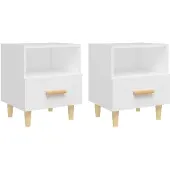 vidaXL Nachtkastjes 2 st 40x35x47 cm wit