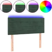 vidaXL Hoofdbord LED 100x5x78/88 cm fluweel donkergroen