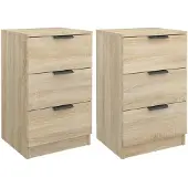 vidaXL Nachtkastjes 2 st 40x36x65 cm sonoma eikenkleurig