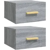 vidaXL Nachtkastjes 2 st wandgemonteerd 35x35x20 cm grijs sonoma eiken