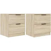 vidaXL Nachtkastjes 2 st bewerkt hout sonoma eikenkleurig