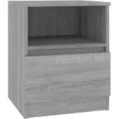 vidaXL Nachtkastje 40x40x50 cm bewerkt hout grijs sonoma eikenkleurig